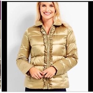Talbots Sz 1X Gold Down Filled Puffer Jacket